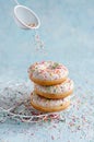 Donuts on a blue background