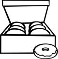 Donuts box vector illustration