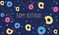 Donuts card. Birthday card.