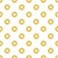Donuts with colored glaze on pattern background. Donut pattern on white background. Royalty Free Stock Photo