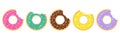 Donuts colorful vector set isolated on white background.