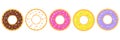 Donuts colorful vector set isolated on white background. Sweet donuts collection.