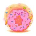 Donuts cute kawaii cartoon