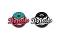 Donuts delicious logo design template Royalty Free Stock Photo