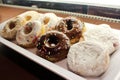 Donuts in a display case