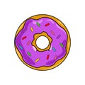 Donuts elements, isolated colored donuts, sweet shop, vector cute donuts collection