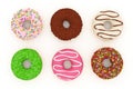 3D rendering donuts on white background