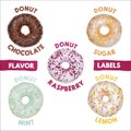 Donuts flavor labels