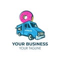 Donuts food truck logo template Royalty Free Stock Photo