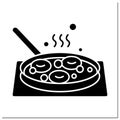 Donuts frying glyph icon