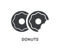 Donuts with Glaze Topping Vector Element or Glyph Icon, Illustration Ready for Print or Plotter Cut or Using as Logotype