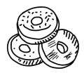 Donuts hand drawn illustration