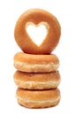 Donuts with a heart shaped hole Royalty Free Stock Photo