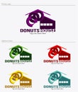 Donuts House Logo Template. Stock Vector Icon. Royalty Free Stock Photo