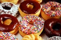 Donuts with icing and sprinkles