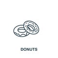 Donuts icon from fastfood collection. Simple line element Donuts symbol for templates, web design and infographics