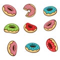 Donuts icon set.