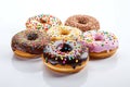 Donuts Isolated on Transparent Background: Chocolate, Glazed, Sprinkled. AI