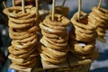 Donuts, koulourakia, on sale in Athens