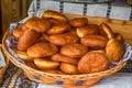 Donuts made home in the wicker basket