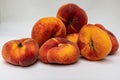 Donuts peaches on white background