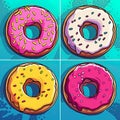 Donuts poster design in Pop Art style. Ai generative