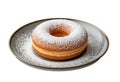 Donuts with powdered sugar on a transparent background, generated by AI Royalty Free Stock Photo