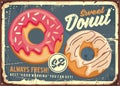 Donuts retro commercial sign design Royalty Free Stock Photo