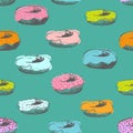 Donuts seamless pattern Royalty Free Stock Photo