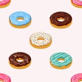 Donuts seamless pattern Royalty Free Stock Photo