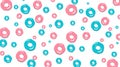 Donuts seamless pattern on light pink background. Cute sweet food cartoon background. Royalty Free Stock Photo