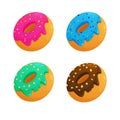 Donuts set with different flavors Vector Royalty Free Stock Photo