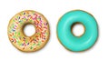 Donuts set isolated on a White Background with clipping path