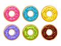 Donuts set isolated on white background in realistic style. Color glazed donuts. Vector illustration Royalty Free Stock Photo