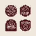 Donuts shop vector design logo collection Royalty Free Stock Photo