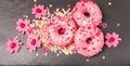 Donuts on slate Royalty Free Stock Photo