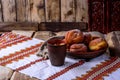 Donuts and stewed fruit Royalty Free Stock Photo