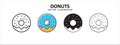 donuts sweet dipped with sprinkle vector icon design. Delicious snack graphic design illustration