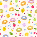 Donuts tasty coockie seeamless pattern vector background