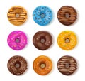 Donuts Top View Realistic Set Royalty Free Stock Photo