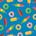 Donuts vector seamless pattern