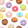 Donuts vector seamless pattern