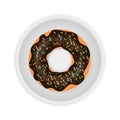 donuts on a white plate on a white background