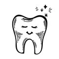 Dood Outline tooth icon vector illustration on white background
