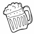 Doode beer glass Vector icon sketch Royalty Free Stock Photo