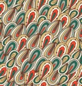 Doodle abstract background. Seamless bright pattern. Psychedelic drawn texture