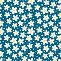 Doodle abstract chamomile flowers seamless pattern. Spring summer simple floral fabric print. Decorative natural vector