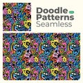 Doodle abstract full color patterns seamless eps Royalty Free Stock Photo