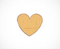 Doodle adhesive plaster in shape of heart on white background.