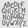 Doodle alphabet, simple hand drawn letters